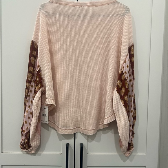 FREE PEOPLE womens XS Blossom Thermal Top In Rose NWT - Picture 5 of 14